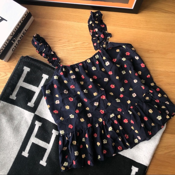 Madewell Silk Ruffle-Strap Cami Top in Confetti Floral - Picture 3 of 5